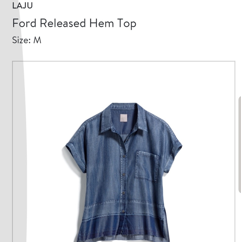 NWT blue denim button up shirt